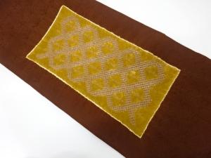 絞り　斜め格子模様　開き名古屋帯